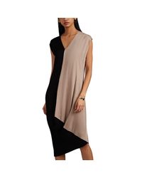 Zero + Maria Cornejo Black Loop Colorblocked Twill Midi-dress