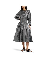 Noir Kei Ninomiya Black Metallic-gingham Midi-dress
