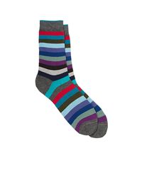 Barneys New York Gray Striped Cotton-blend Mid