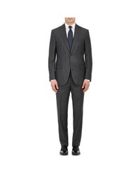 Piattelli Gray Napoli Ct Micro-plaid Worsted Two for men