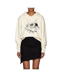 Off-White c/o Virgil Abloh White Cartoon-graphic Cotton Crop Hoodie