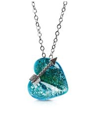 Antica Murrina - Green Elizabeth 3 Murano Glass Necklace W/Heart Pendant - Lyst