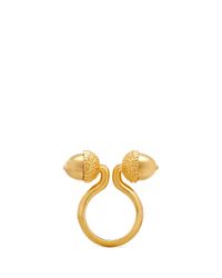 Alexander McQueen | Metallic Double Acorn Brass Ring | Lyst
