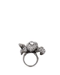 Anabela Chan | 'mini Bloomingdale' Diamond Pavé 18k Black Gold Flower Ring | Lyst