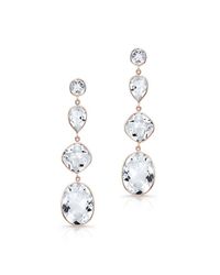 Anne Sisteron - 14kt Rose Gold White Topaz Quadruple Drop Earrings - Lyst