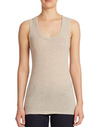 James Perse | Natural Narrow Scoopneck Tank Top | Lyst