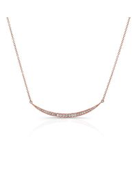 Anne Sisteron - Pink 14kt Rose Gold Diamond Mini Lunette Necklace - Lyst
