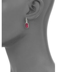 Ippolita | Red Wonderland Lipstick Pyrite, Clear Quartz & Sterling Silver Rectangle Mini Doublet Drop Earrings | Lyst