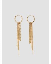 Alice Eden | Metallic Ball Chain Hoop Earrings Brass 14k Gold Filled. | Lyst