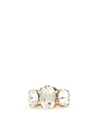 Kenneth Jay Lane | Metallic Three Oval Crystal Ring | Lyst