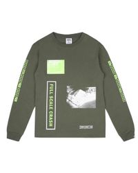 BBCICECREAM Green Full Scale Crash L/s T-shirt - Olive for men