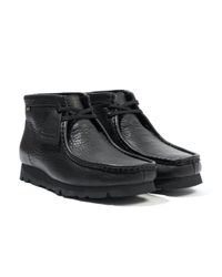 Clarks Gore-tex Wallabee Leather Boots in Black for Men - Lyst