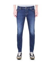 DIESEL Sleenker Pantaloni Skinny Fit Indigo Denim Jeans in Blue for Men |  Lyst