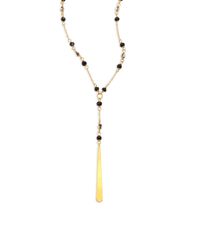 Chan Luu | Metallic Black Spinel & Crystal Beaded Y Necklace | Lyst