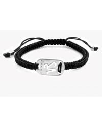 Tateossian | Metallic Zodiac Silver Capricorn Black Macramé Bracelet for Men | Lyst