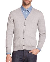 Façonnable | Gray Cotton & Cashmere Cardigan for Men | Lyst