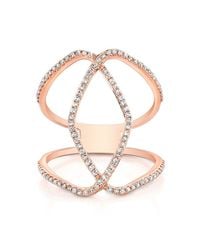 Anne Sisteron - Pink 14kt Rose Gold Diamond Edgy Cigar Band Ring - Lyst