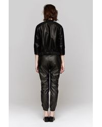 Heidi Merrick Black Vegan Leather Sweatpants