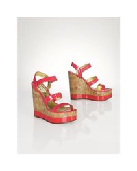 Ralph Lauren | Pink Patent Leather Teressa Wedge | Lyst