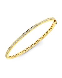 Anne Sisteron - 14kt Yellow Gold Diamond Bangle - Lyst