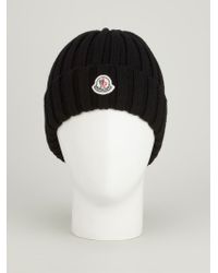 moncler ribbed beanie hat