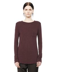Alexander Wang | Red Classic Long Sleeve Tee With Pocket | Lyst