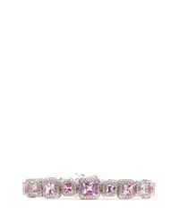 CZ by Kenneth Jay Lane | Pink Princess Cut Cubic Zirconia Pavé Bracelet | Lyst