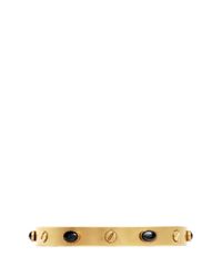 Ela Stone | Metallic 'elvis' Hematite Stone Screw Stud Cuff | Lyst