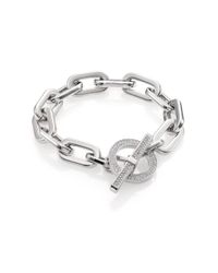Michael Kors | Metallic Cityscape Chains Pavé Toggle Bracelet/silvertone | Lyst