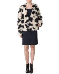 Tibi White Cozy Jacket - Ivory/black Multi