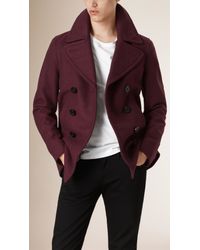 fuschia pea coat