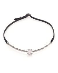 Eddie Borgo | Metallic Dome Estate Crystal & Leather Choker Necklace | Lyst