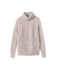 Rebecca Taylor - Natural Brushed Pointelle Turtleneck Pullover - Lyst