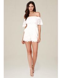 white cold shoulder romper