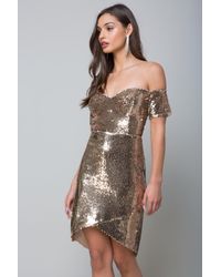 bebe gold sequin dress