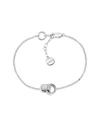 Emporio Armani - Metallic Sterling Silver And Crystals Women's Bracelet - Lyst