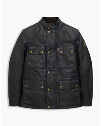 Belstaff Trialmaster Jacket In Dark Navy Signature 6oz Waxed Cotton in  Black for Men | Lyst