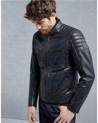 Belstaff Leather Weybridge Jacket in Deep Navy (Blue) for Men - Lyst
