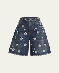 Marc Jacobs 'sequin Daisy Wide Leg' Bermuda Shorts in Blue
