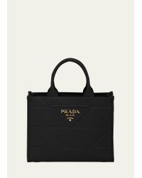 Prada Small Triangle-Embossed Shopper Tote Bag - Bergdorf Goodman