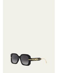 Fendi 53mm Oversized Square Logo Sunglasses in Gray