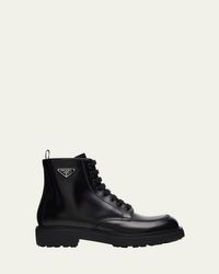 Prada Panelled Pouch-attached Combat Boots in Red for Men | Lyst Prada Panelled Pouch-attached Combat Boots in Red for Men | Lyst