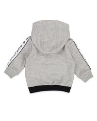 Givenchy Gray Zip-up Hooded Jacket W/ Logo Tape Sleeves