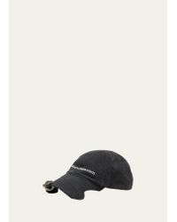 Balenciaga Bb Mode Destroyed Piercing Baseball Cap in Red for Men