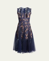 Bronx and Banco Saba Lace And Tulle Midi Dress in Black | Lyst Bronx and Banco Saba Lace And Tulle Midi Dress in Black | Lyst