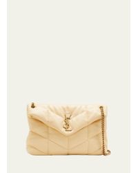 Saint Laurent Medium Loulou Puffer Quilted Leather Crossbody Bag Light Vanilla