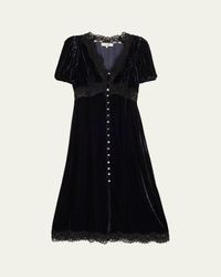 sea medina velvet & lace mini dress Sea Medina Velvet & Lace Mini Dress in Black