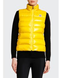 moncler ghany shiny quilted puffer vest