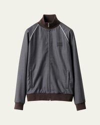 Miu Miu Zip Up Jacket in Gray | Lyst