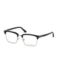 Tom Ford Men's Square Metal/plastic Half-rim Optical Glasses